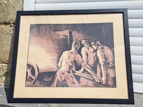 lithographie signe albert chavepeyer, Antiek en Kunst, Kunst | Litho's en Zeefdrukken, Ophalen of Verzenden