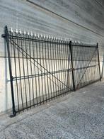 Mooi oud antiek dubbel hekken vol smeedijzeren 4m05, Tuin en Terras, Tuinpoorten, Ophalen, Gebruikt, IJzer, Draaipoort