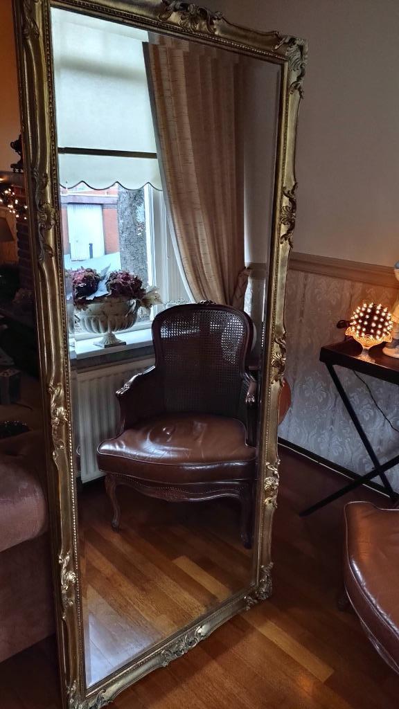 Unieke Gouden Kwaliteit Lange 182x82 "Facet" "Barok" Spiegel, Huis en Inrichting, Woonaccessoires | Spiegels, Zo goed als nieuw