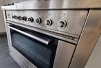 ☘️ Luxe Fornuis Boretti 90 cm rvs 5 pits Frytop 1 grote oven, Elektronische apparatuur, 60 cm of meer, 5 kookzones of meer, Vrijstaand
