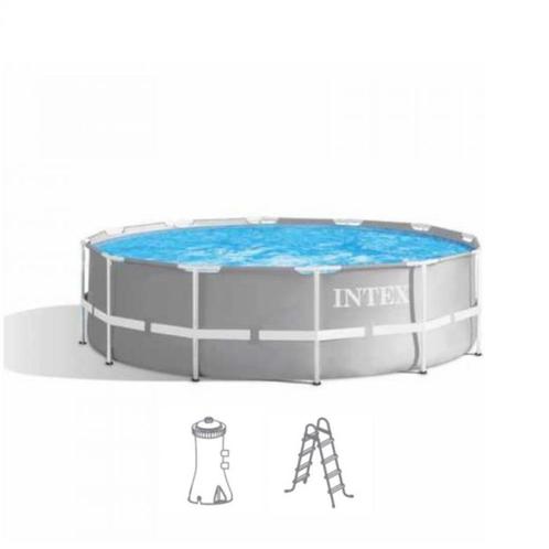 Intex Prism premium zwembad 3.7m + pomp + extra's, Tuin en Terras, Zwembaden, Zo goed als nieuw, Opzetzwembad, 80 tot 120 cm, 200 tot 400 cm
