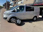 Ford Transit Custom 2.0tdci 170PK..D.Cabine 6Place, Autos, Camionnettes & Utilitaires, Cuir, Argent ou Gris, Achat, Euro 6