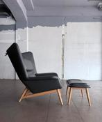 BoConcept Hamilton leather armchair + Ottoman, Ophalen, Zo goed als nieuw, Hout, Scandinavisch, Modern, Retro