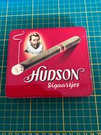 Blikken doos. Hudson sigaartjes, Verzamelen, Rookartikelen, Aanstekers en Luciferdoosjes, Ophalen of Verzenden