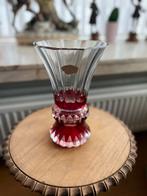 Val Saint Lambert Kristallen Vaas – Rood/Helder, Antiek en Kunst, Ophalen