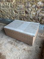 Geweven tafel met glas, Tuin en Terras, Ophalen, Nieuw