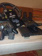 Playstation 2 te koop met stuur en pedalen!!, Games en Spelcomputers, Zwart, Met 2 controllers, Ophalen of Verzenden, Zo goed als nieuw