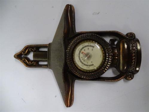 A5927 Vintage metalen wandthermometer, Huis en Inrichting, Woonaccessoires | Thermometers, Gebruikt, Ophalen of Verzenden