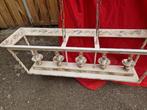 Luster smeedijzer+hout+5lamp €65, Ophalen, Zo goed als nieuw, Hout