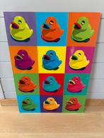 Pop-art met eendjes, Verzamelen, Ophalen, Canvas of Doek, A1 t/m A3, Dier of Natuur