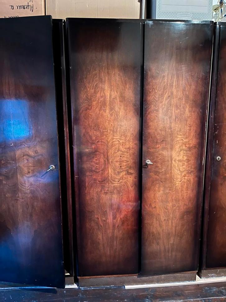 Art-Déco walnoten kasten, Huis en Inrichting, Woonaccessoires | Kamerschermen, Gebruikt, Ophalen