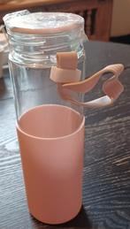 Nieuwe waterfles, roze, glas, Ophalen of Verzenden, Nieuw