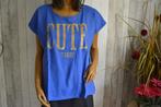 T-shirt CUTE blauw 46, Vêtements | Femmes, T-shirts, Comme neuf, Manches courtes, Bleu, Taille 46/48 (XL) ou plus grande
