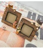2 jolis cadres photo vintage cadre photo en 3D chat et chat, Enlèvement ou Envoi, Comme neuf