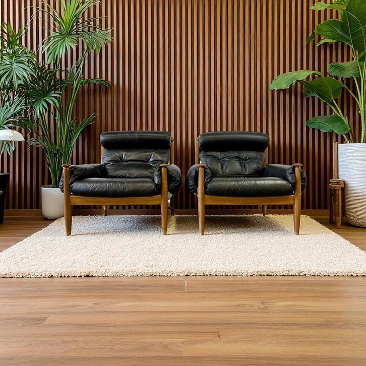 Set van 2 vintage Zweedse fauteuils /eenzitten Eric Merthen, Antiek en Kunst, Antiek | Meubels | Stoelen en Sofa's, Ophalen of Verzenden