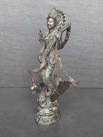 statuette en bronze de la déesse Saraswati/Inde, Enlèvement ou Envoi, Neuf