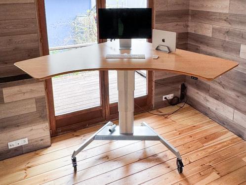 Elektrisch zit-sta bureau hoekblad 160 x 160 cm, Huis en Inrichting, Bureaus, Gebruikt, Bureau, Elektrisch, In hoogte verstelbaar