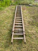 Oude houten uitschuifbare ladder, Ladder, Gebruikt, Ophalen of Verzenden