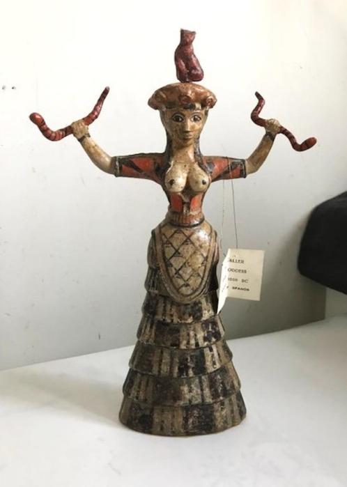 Grieks Slangengodin Minoïsch vintage H 28😎🎁🤗👌, Antiek en Kunst, Kunst | Beelden en Houtsnijwerken, Ophalen of Verzenden