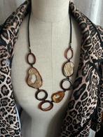 Ketting bruintinten, Handtassen en Accessoires, Kettingen, Verzenden, Zo goed als nieuw, Zwart