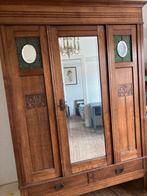 Garde robe ancienne en bois avec portes et tiroirs, Avec tiroir(s), 100 à 150 cm, Enlèvement, Utilisé