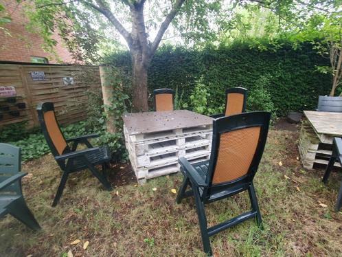 GENIET van de ZON in STIJL met deze GROENE LIGSTOELEN!, Tuin en Terras, Tuinstoelen, Gebruikt, Kunststof, Inklapbaar, Ophalen