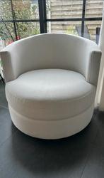 Ronddraaiende fauteil / éénzit ecru wit, Huis en Inrichting, Fauteuils, Ophalen, Stof