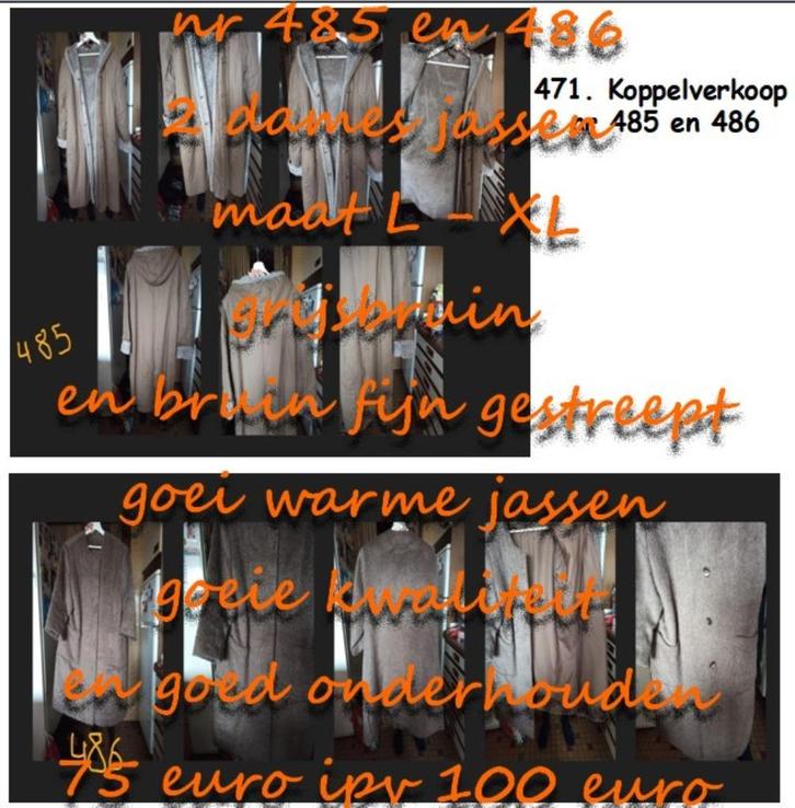 471. Koppelverkoop nr 485 en 486 , dames jassen , ALS NIEUW, Kleding | Dames, Jassen | Winter, Zo goed als nieuw, Maat 42/44 (L)