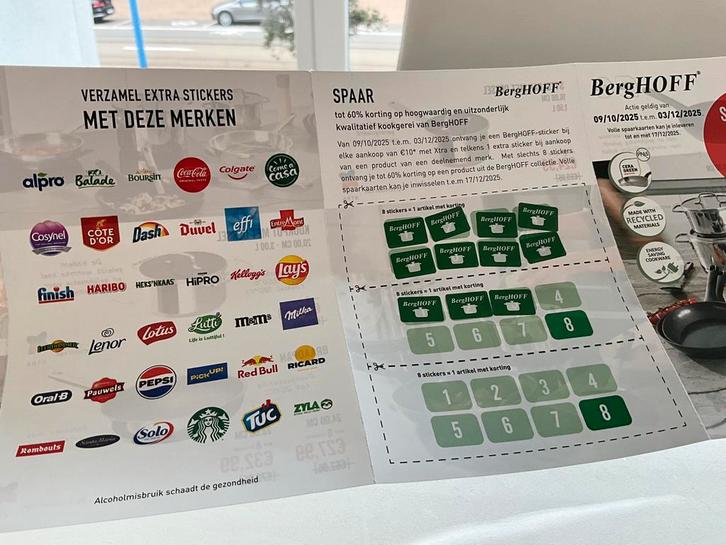 11 spaarzegels spar Spaaractie BergHOFF: tot 60% korting!, Hobby en Vrije tijd, Spaarzegeltjes, Volle spaarkaart, Ophalen of Verzenden