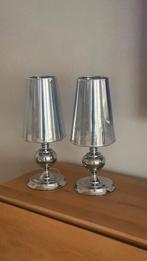 Lampe de table avec abat-jour effet miroir chrome, Ophalen, Zo goed als nieuw