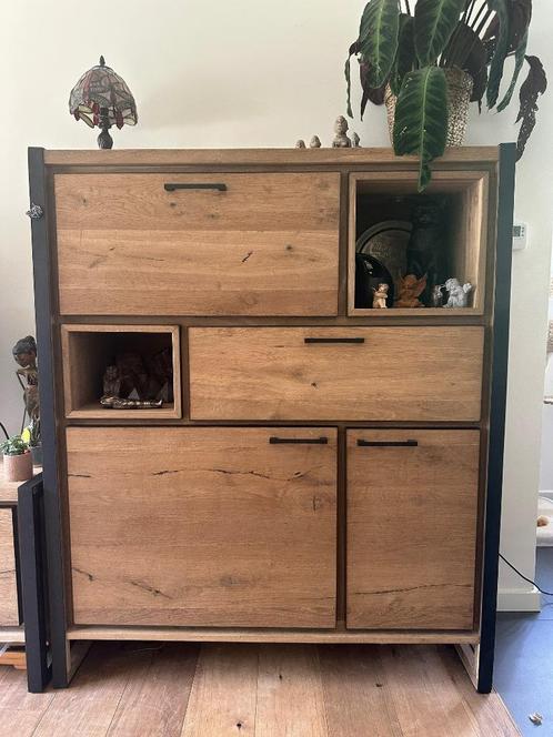 TVkast & Barkast Henders & Hazel collectie METALO, Huis en Inrichting, Kasten |Televisiemeubels, Zo goed als nieuw, Eikenhout