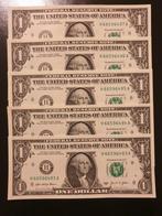 5 x 1 dollar USA 2021 jaar UNC set, Postzegels en Munten, Bankbiljetten | Amerika, Setje, Ophalen of Verzenden