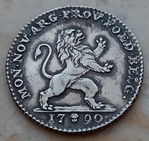 1 Florin 1790 (Brussel) Brabantse omwenteling / Heel mooi !!, Postzegels en Munten, Munten | België, Losse munt, Zilver, Zilver