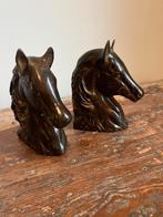 Set van twee bronzen paardenhoofden, Ophalen of Verzenden, Brons