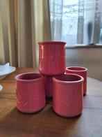 5 Kleine roze steengoed potten Amour, Ophalen of Verzenden