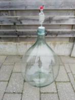 Dame Jeanne 50 liter met originele plastic mand, Glas, Gebruikt, Wit, 50 tot 75 cm