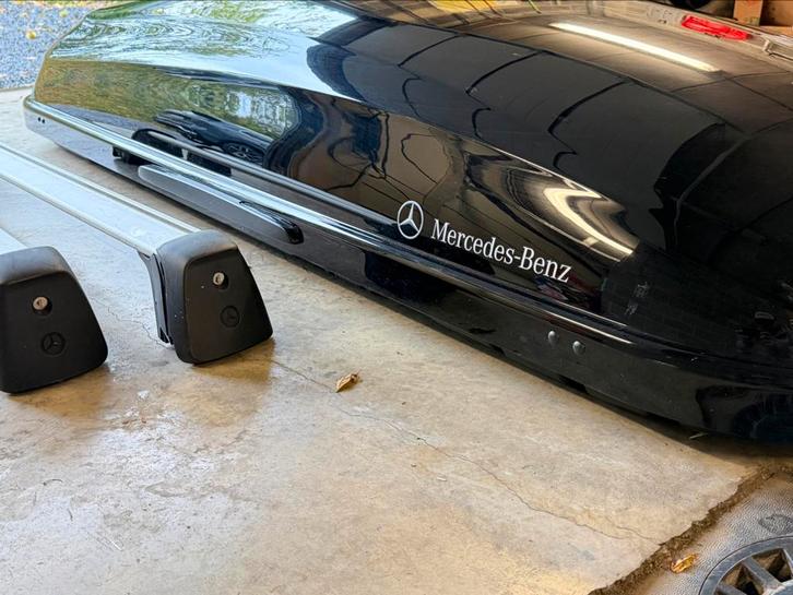 Coffre de toit Mercedes + barres de toit — 450L noir, Auto diversen, Dakdragers, Ophalen