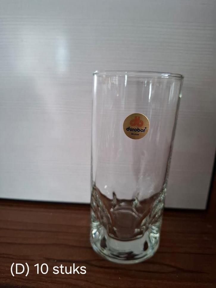 Set van 10 Vintage Durobor glazen – Made in Belgium, Verzamelen, Glas en Drinkglazen, Zo goed als nieuw, Waterglas, Ophalen of Verzenden