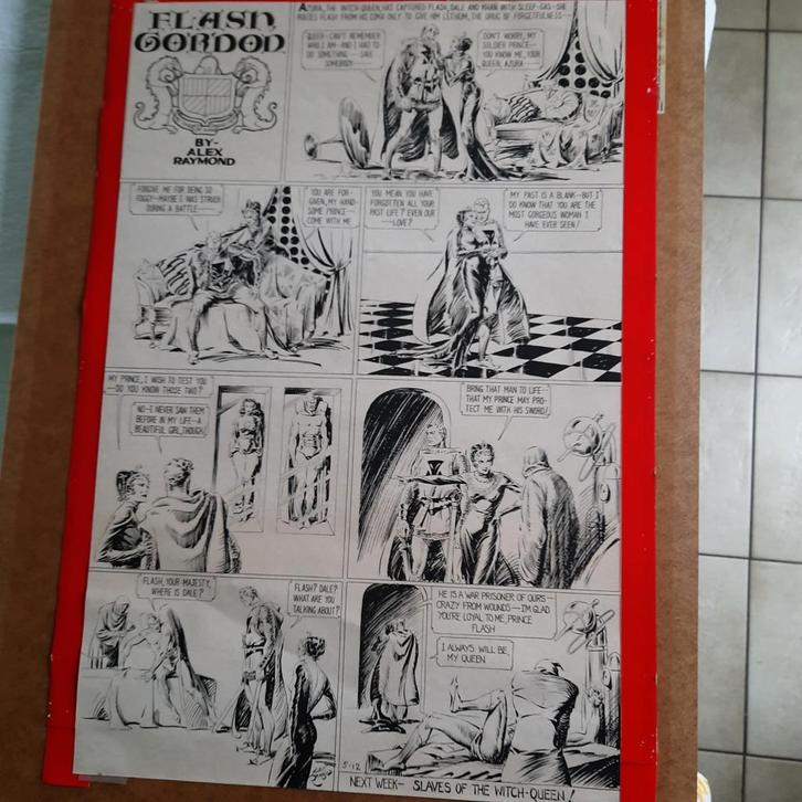 FLASH GORDON page originale, Collections, Personnages de BD, Comme neuf, Autres types, Autres personnages, Enlèvement