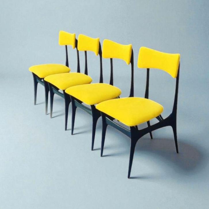 Chaises Vintage Alfred Hendrickx Belform modèle S3 1958, Antiek en Kunst, Antiek | Woonaccessoires, Ophalen