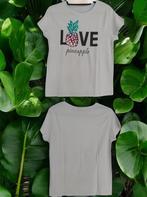 T-shirt getailleerd lichtblauw love pineapple S, Nieuw, Korte mouw, Maat 36 (S), Glo-story