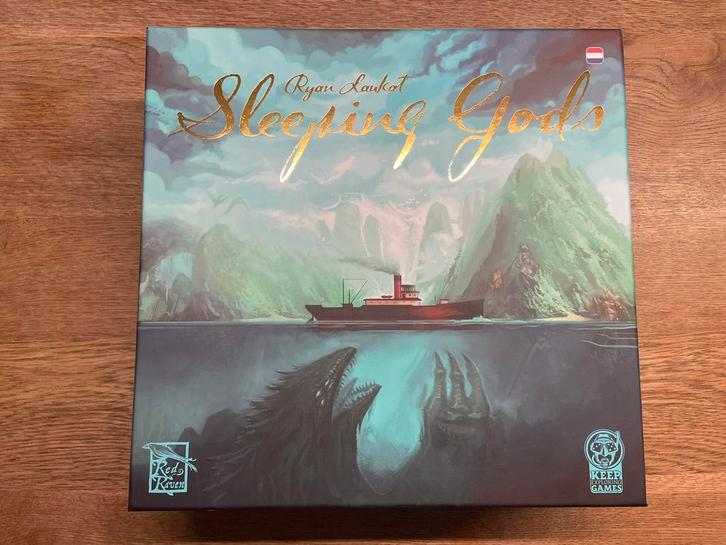 Sleeping gods + indeling + metalen munten + mat - Nederlands, Hobby en Vrije tijd, Gezelschapsspellen | Overige, Zo goed als nieuw
