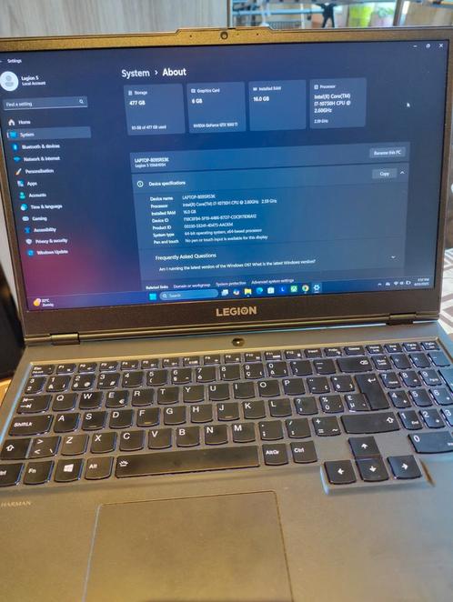 Lenovo Legion 5, Computers en Software, Windows Laptops, Zo goed als nieuw, 15 inch, HDD, SSD, 2 tot 3 Ghz, 16 GB, Ophalen