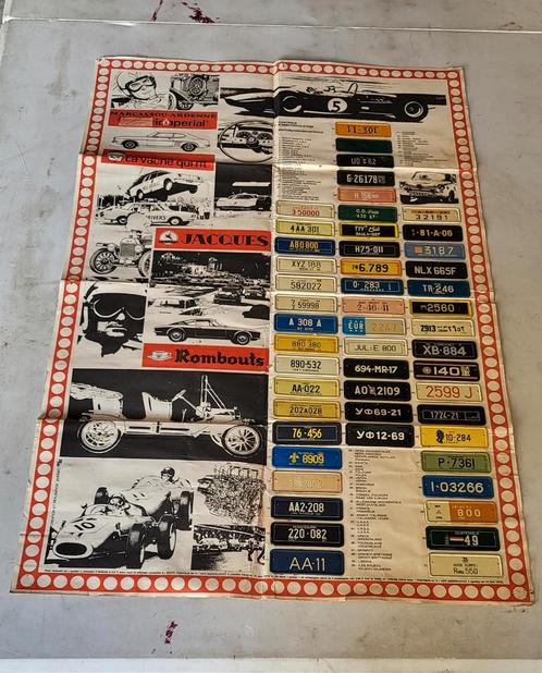 Affiche ancienne contenant une collection de photos de voitu, Collections, Marques automobiles, Motos & Formules 1, Utilisé, Voitures