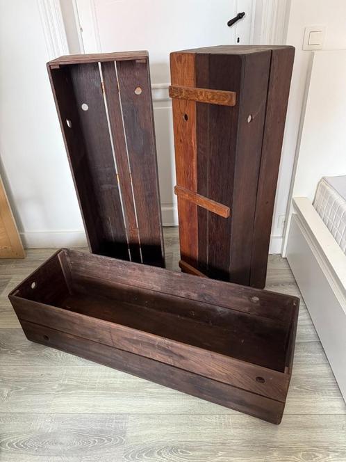 houten kist, 104x33x27cm, van gerecycled wijnvaten, Huis en Inrichting, Woonaccessoires | Kisten, Zo goed als nieuw, Ophalen