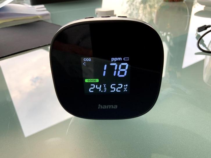 HAMA Luchtkwaliteitsmeter, Huis en Inrichting, Woonaccessoires | Thermometers, Zo goed als nieuw, Binnenthermometer, Ophalen of Verzenden