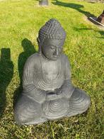 Bouddha japonais en pierre patinée (hauteur 40 cm), Jardin & Terrasse, Bouddha, Autres matériaux, Enlèvement ou Envoi, Neuf