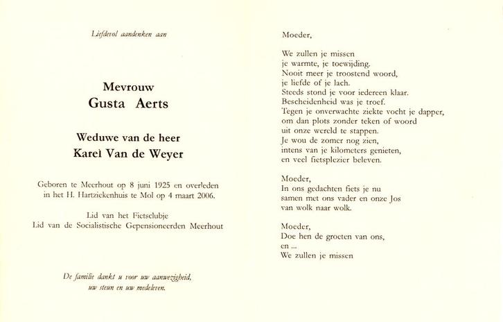 2 Bidprentjes ° te Meerhout, 1 prentje † te Meerhout, Verzamelen, Bidprentjes en Rouwkaarten, Bidprentje, Ophalen of Verzenden