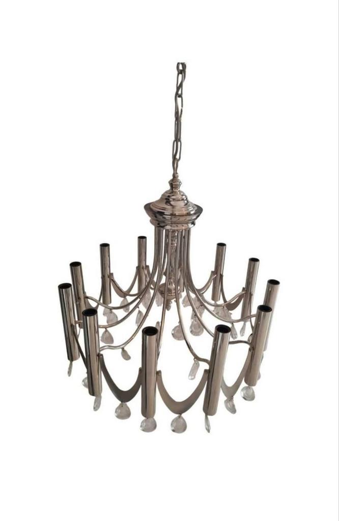 Vintage design Boulanger hanglamp, Huis en Inrichting, Lampen | Hanglampen, Gebruikt, 75 cm of meer, Metaal, Overige materialen