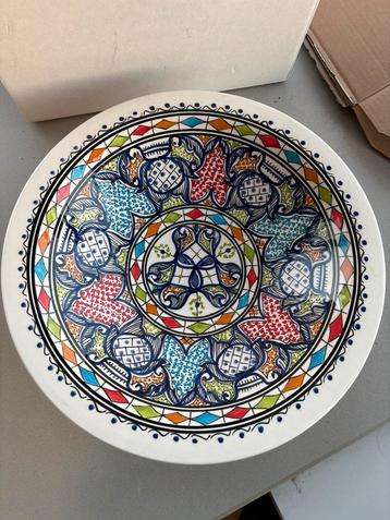 Handbeschilderde keramiek schaal – 35 cm – Tunisia beschikbaar voor biedingen